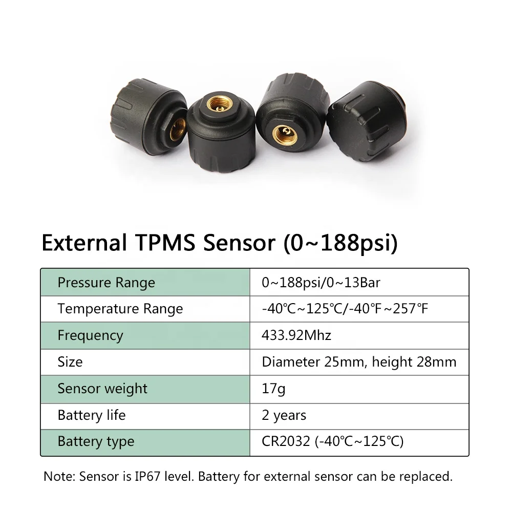 tire pressure monitoring system 12 sensors TPMS for trucks trailers
