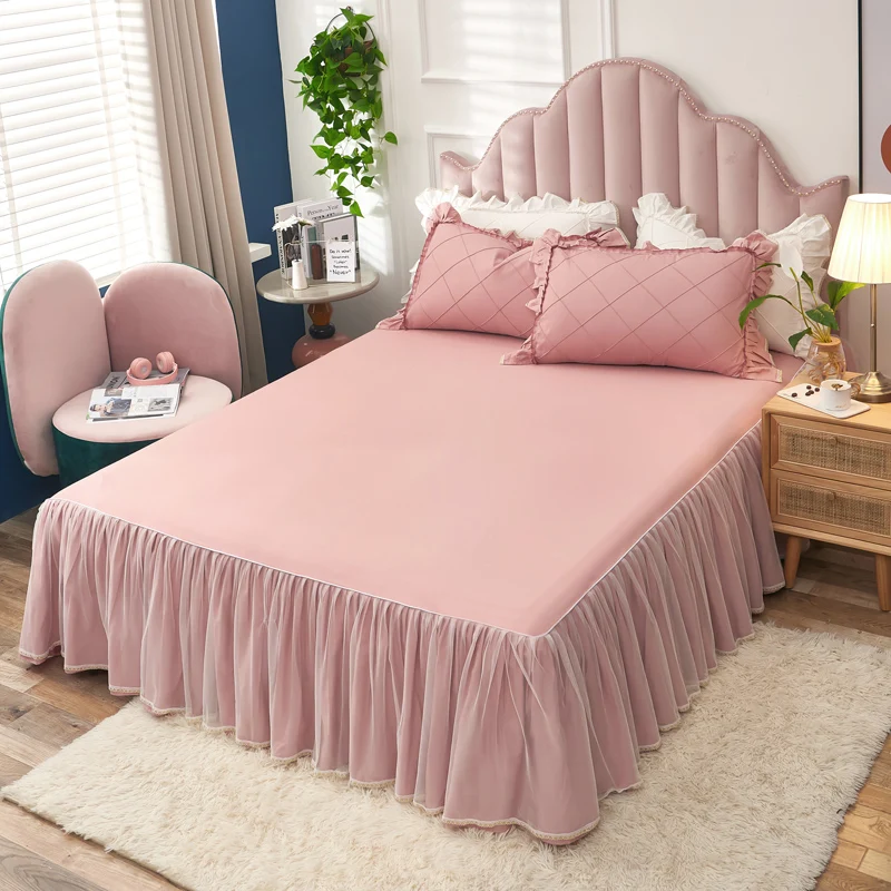 2023 New Cotton Korean Version Bed Skirt 4-piece Bedding Set