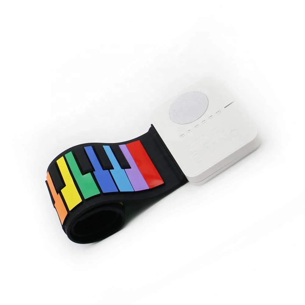 Travel Foldable 37 Keys Flexible Built-in Speakers Educational Piano Digital Keyboard Piano Multi-function Rainbow Color Piano
