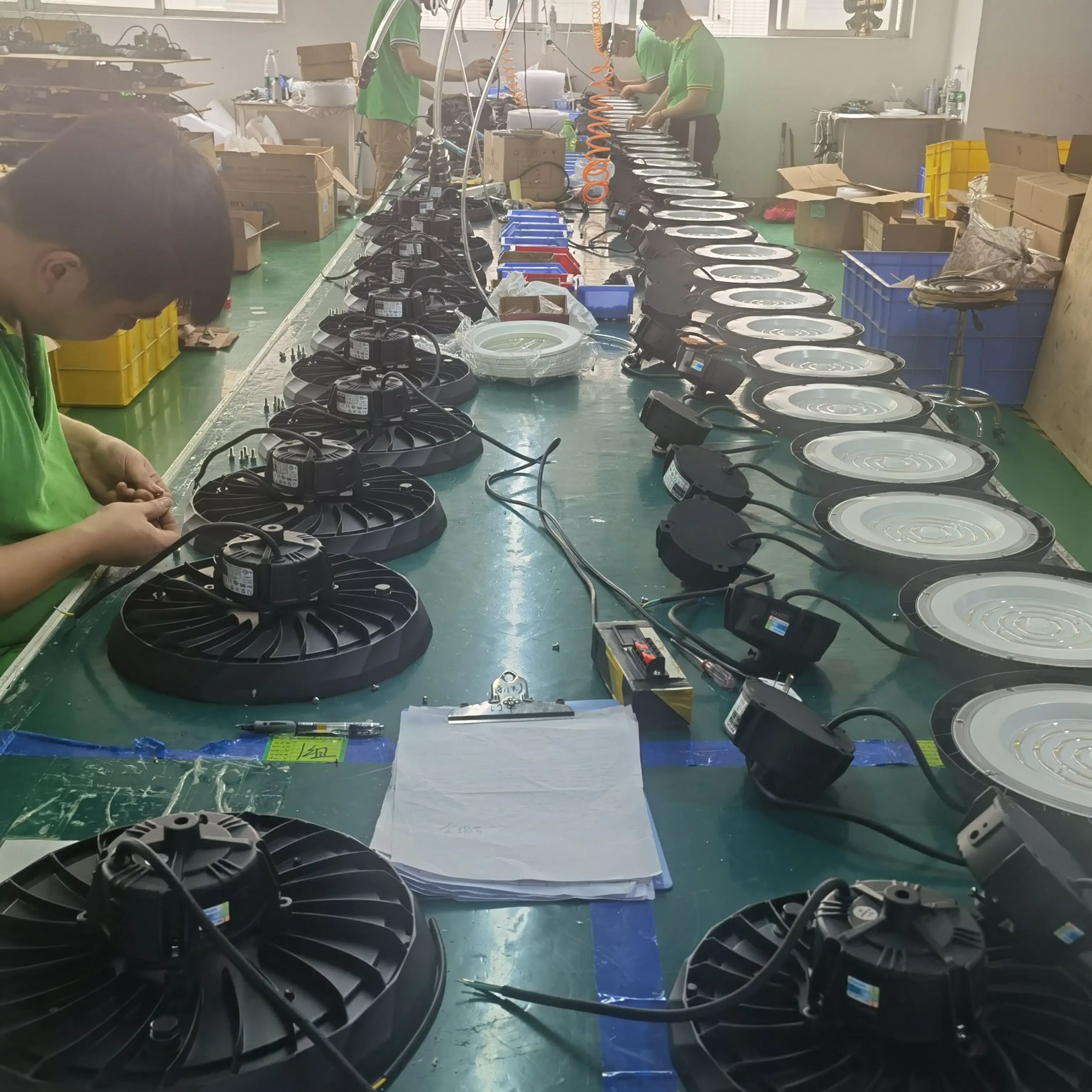 High Lumen Smart Warehouse Light Motion Sensor Dimmable 100w 150w 200w Industrial Led UFO High Bay Light with Phillips Driver