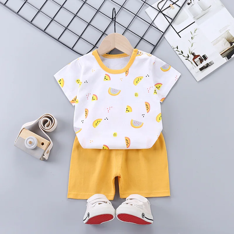 baby boy clothes outfits cartoon print T shirt pocket short pants 2 months to 4 years old toddler boys clothing sets summer