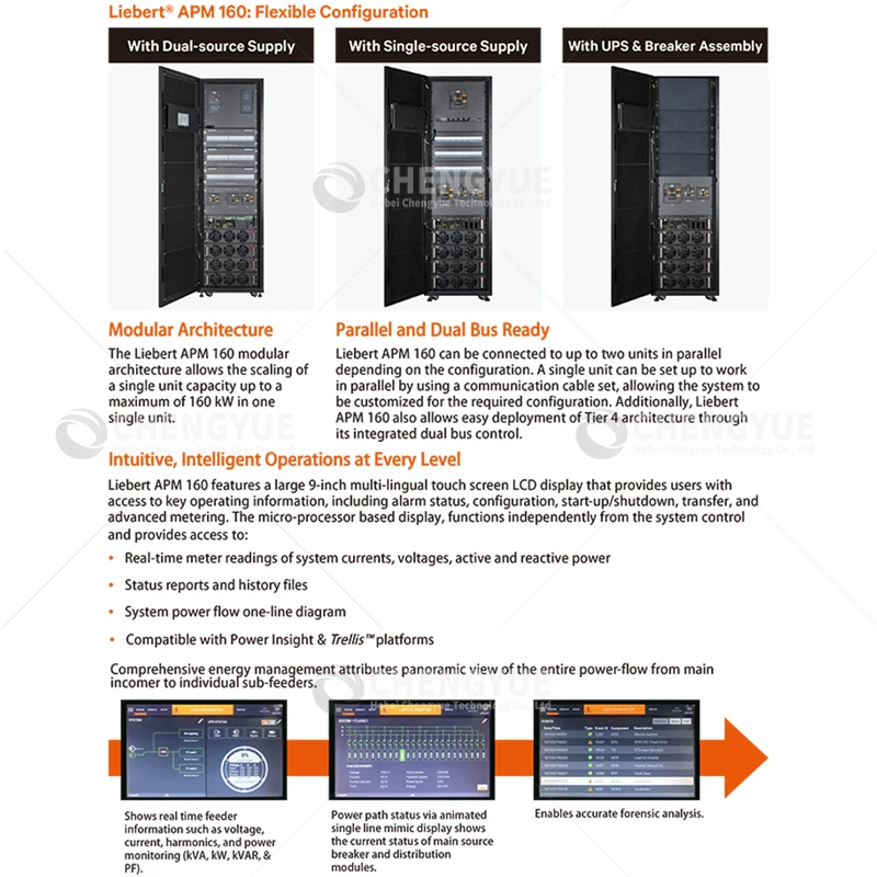 Vertiv Liebert emerson APM160 high frequency ups 160kva online double conversion modular ups for data center