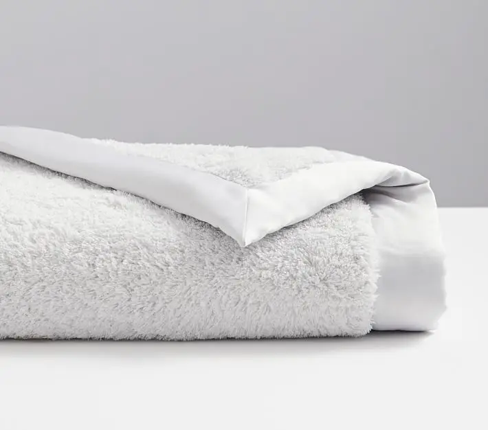 CFP G342 Flannel Polyester 30*40 inch Plush Satin Trim Baby Swaddle Blanket