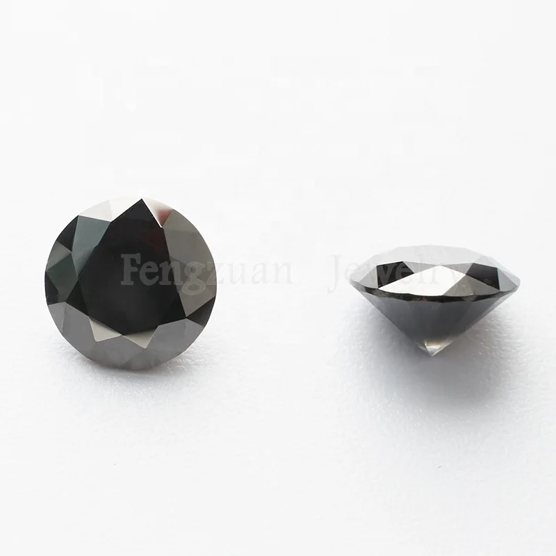 Black color loose round moissanite diamonds 1ct-6ct Fancy color moissanite diamonds for making jewelry
