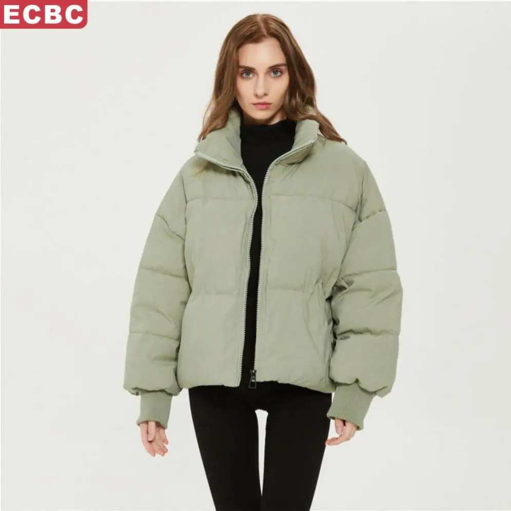 Autumn Winter New Products Street Fashion Casual All-Match Quilt Down Jacket Loose Bread Coat Cotton Zipper Puff Jacket Woman