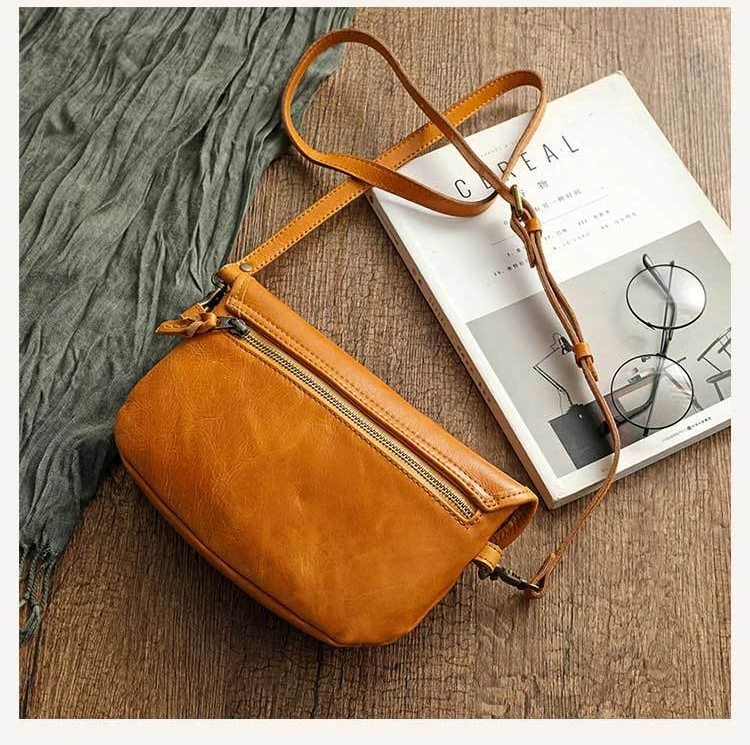 New stylish Leather messenger bag - Small Crossover Long Over the Shoulder leather Sling bag for Womens Purses and Handbags