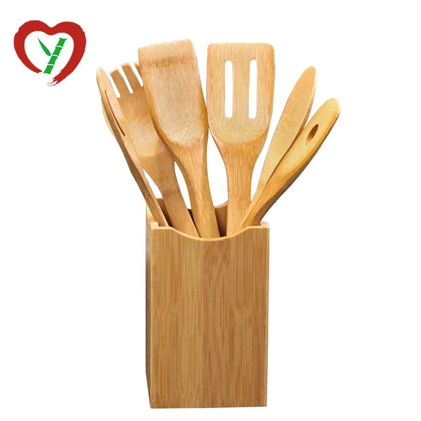 Bamboo Kitchen Utensils Accessories Spoon Spatula Cookware Sets 6 Styles