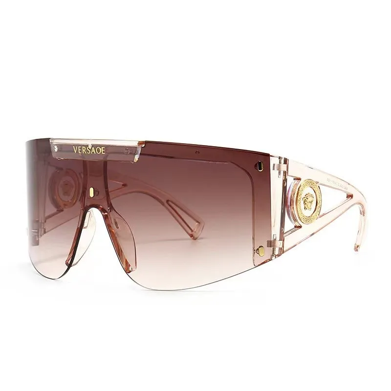 2024 New style  fashion big frame one-piece head sunglasses mask one-piece glasses personality windproof sports sunglasses