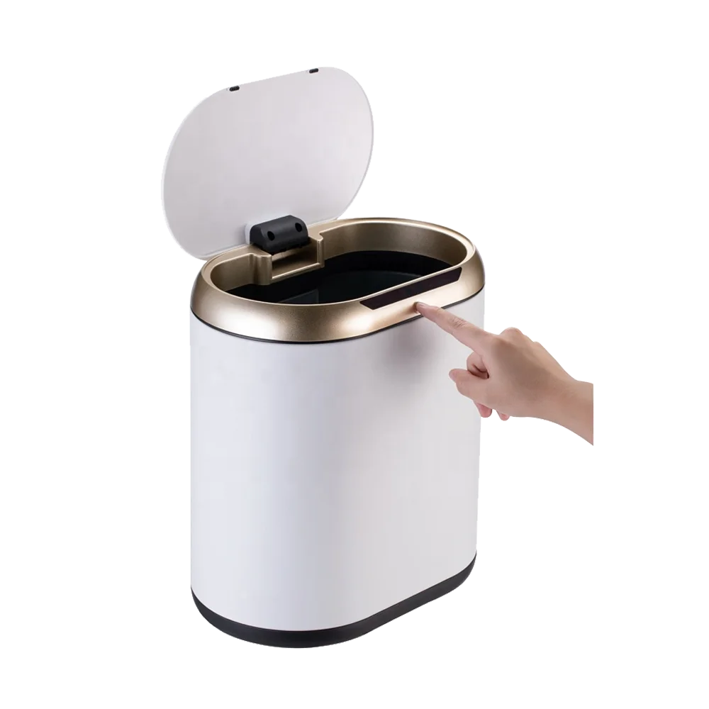 9L 12L White Smart motion Sensor Trash Can Electronic Automatic Household Bathroom Toilet  Seam Sensor Bin with sensor