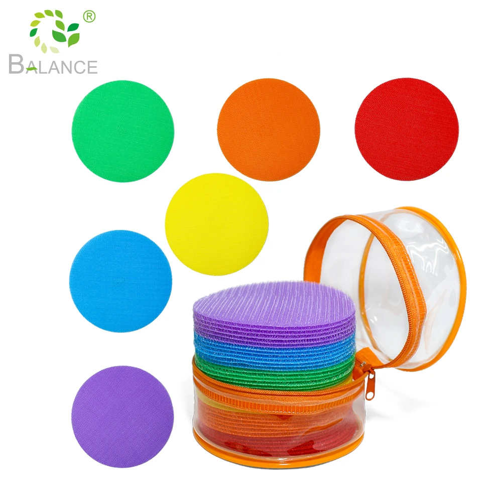 Новый продукт Amazon, нейлоновый крючок и петля, 5 цветов * 6 шт., напольные круглые ковровые маркеры, сидячие точки для класса