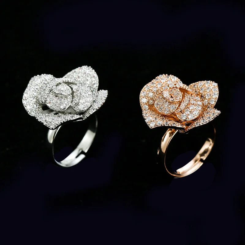 High Quality Wedding Bridal Set 2023 Flower Wedding Jewelry Necklace Earrings Rings Tennis Chain Jewelry Set for Women