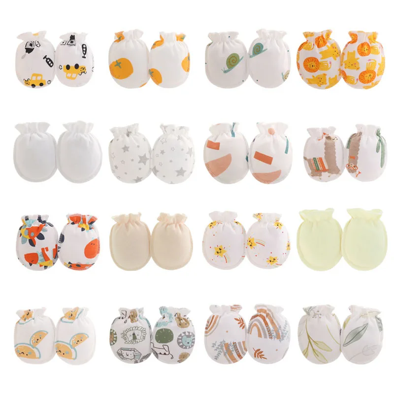Wholesale Hand Anti-grab Protect Face Baby Mitten No Scratch 0-3 Months Mittens for Newborn Baby Boys Girls