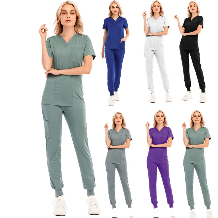 2022 Fashion Scrubs Uniforms Sets High Quality Medical Scrubs Sets Wholesale Jogging Pants
