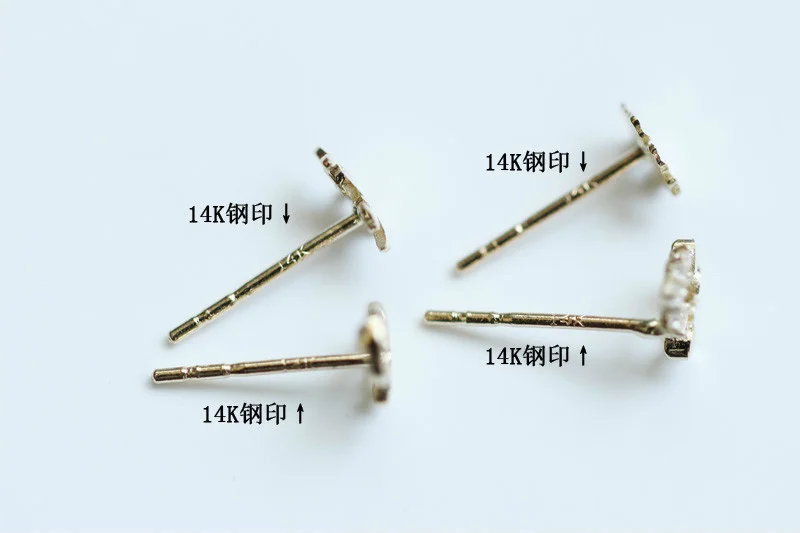 14K Pure Gold Heart Earrings Reindeer Snowflake Studs Dainty Simple Minimal Styles for Wedding or Gifts Kids kj150 14