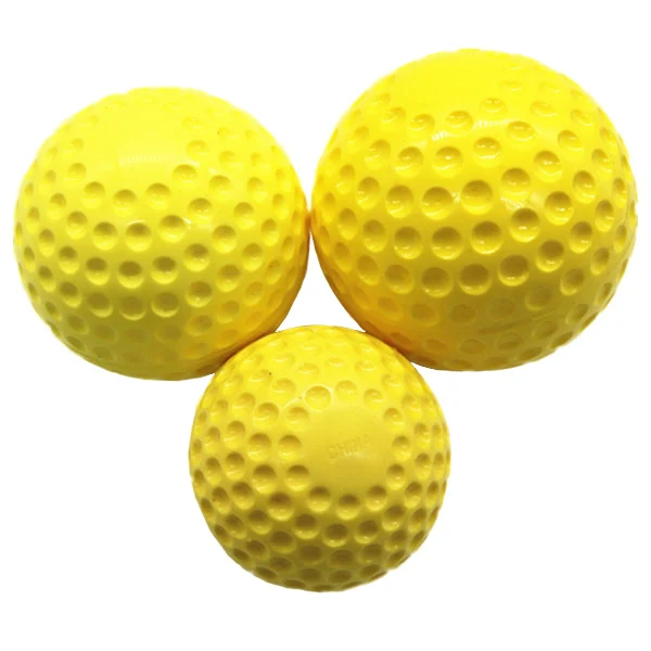 New products 12 inch yellow softball dimpled ball for pithching machine baseball balls dimple baseball