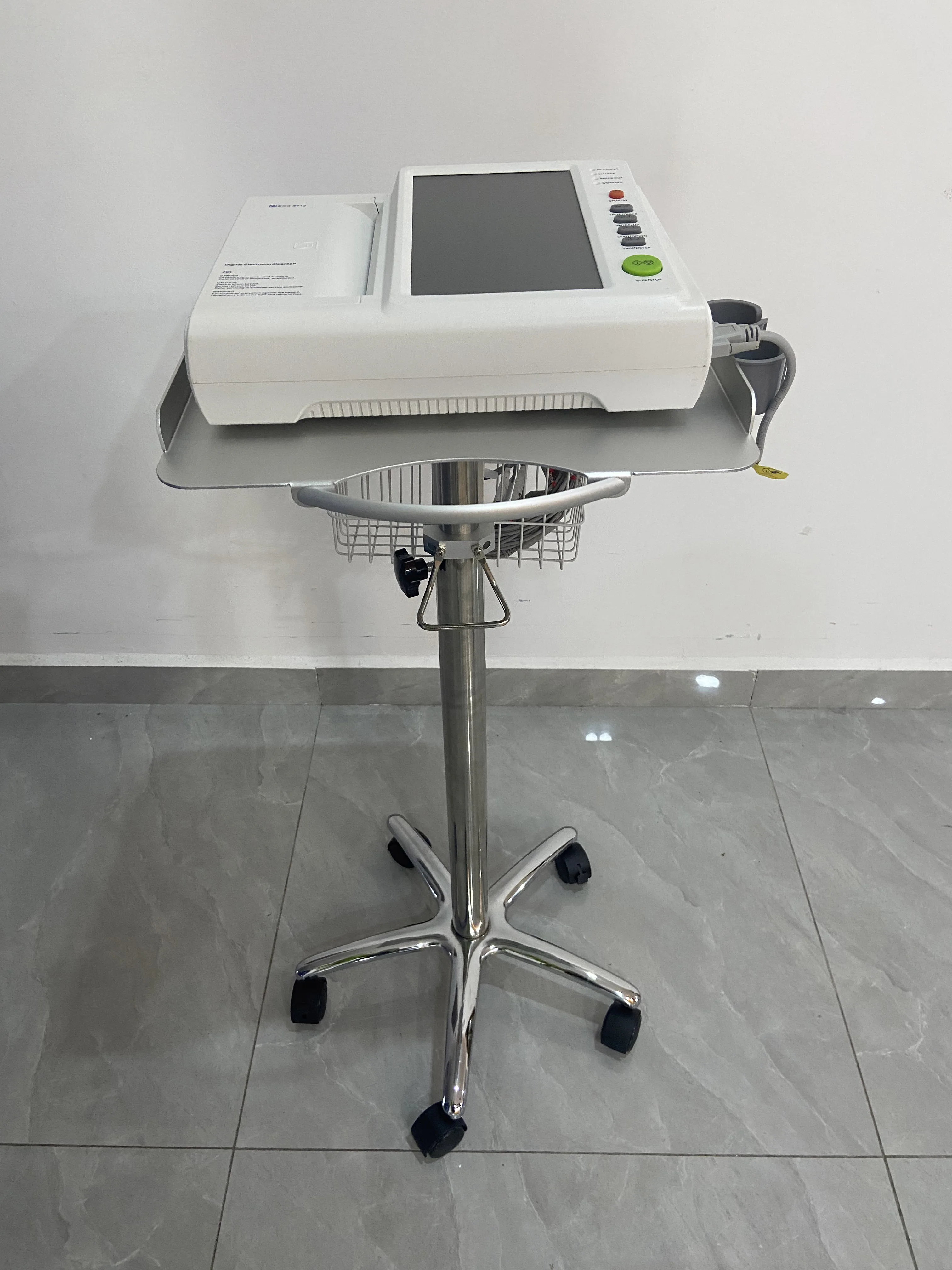 Stainless Steel Medical Hospital Emergency Medicine ECG Trolley