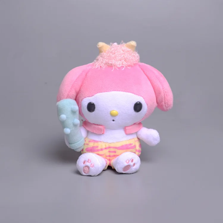 12cm Cartoon sanrio Plush Melody Cinnamoroll bag pendant keychain Animals Kuromi keychain Anime Soft keyring Plush Toys