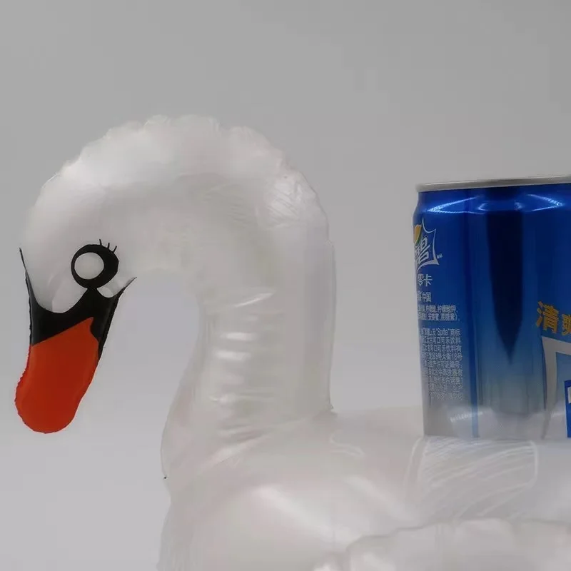 D08 Factory spot supply on behalf of the patterned white swan cup holder inflatable pool float with cooler