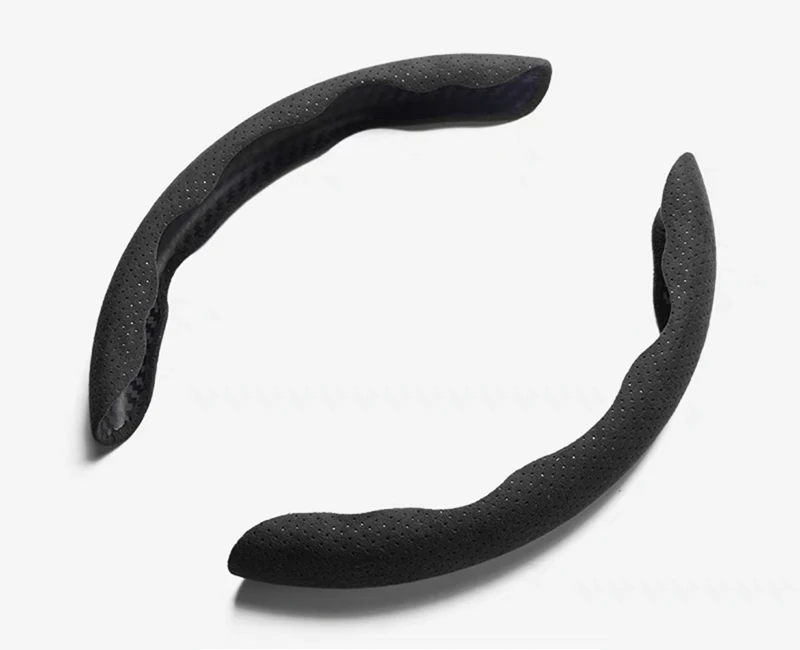 alcantara car steering wheel cover Sweat absorbent non-slip handlebar cover perforated breathable all-season suede