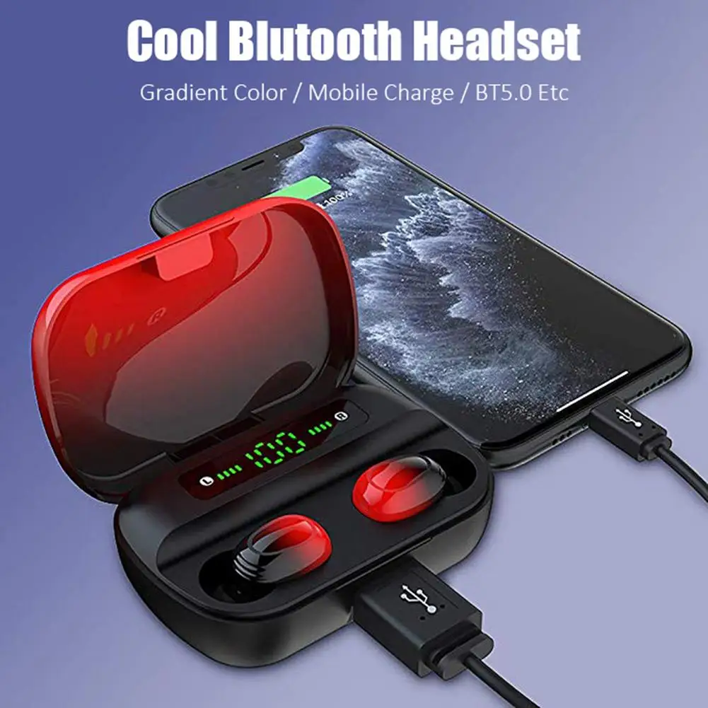 Q61LX BT 5.0 Earphones 1500 mAh Headphone Wireless Earphone  Loud Sound Bass Earbuds Music Q61LXHeadset Sports Headphone