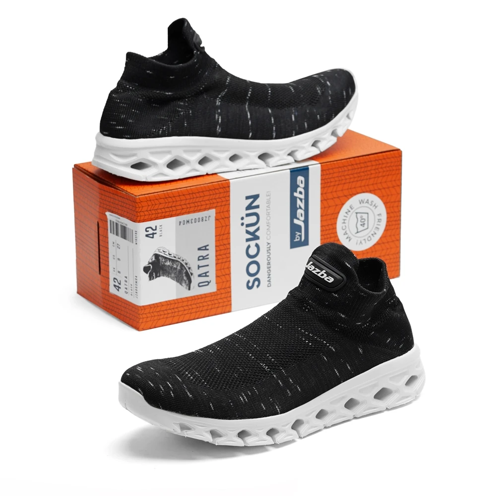 Hot Selling Black Fly Knit Comfortable Slip On Fashion Men Casual Shoes
