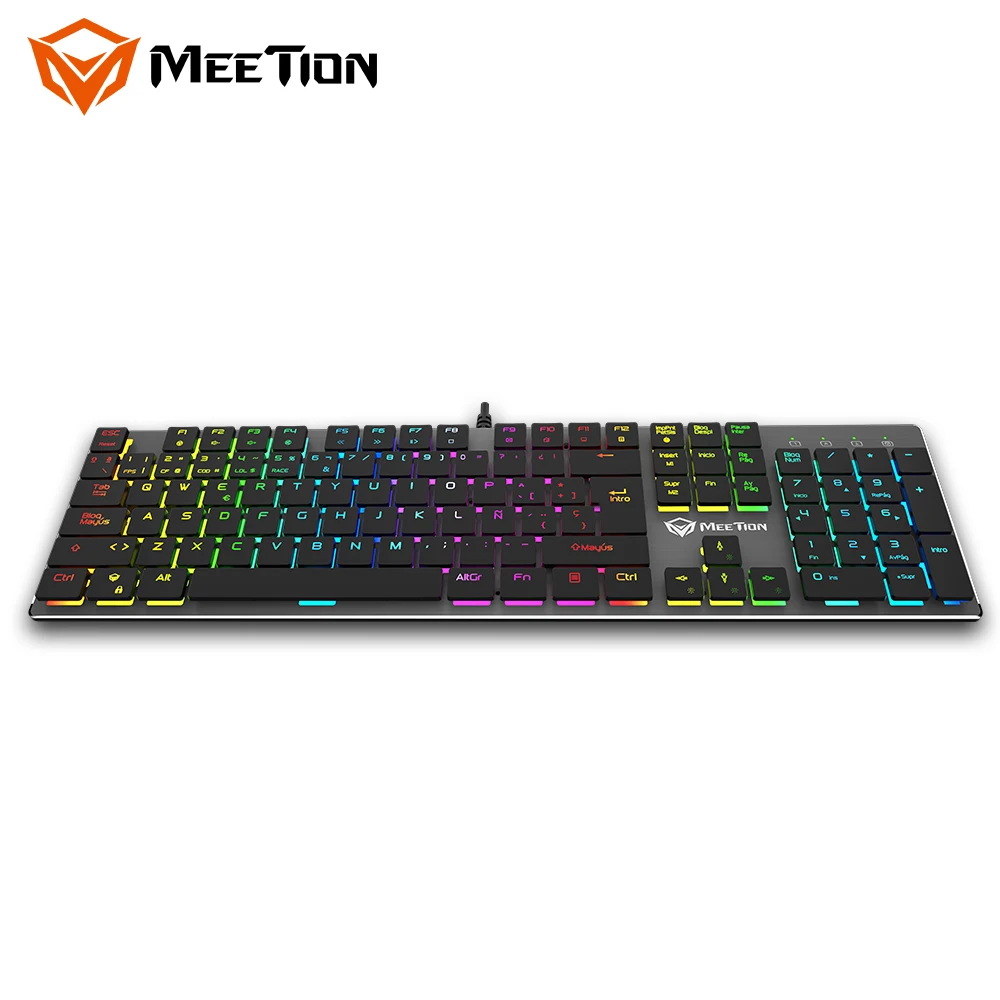 MEETION MT-MK80 Multi-language Optional Game Office Green Axis Mechanical RGB Lighting Programmable Game Keyboard