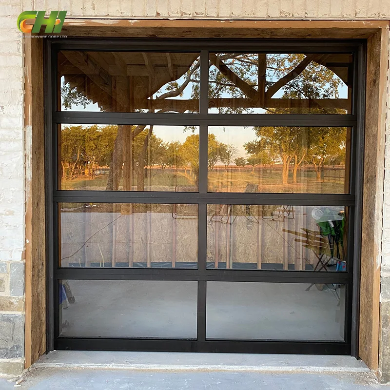 Chinese Factory Supply Galvanized Full View Thermal Insulated Automatic Aluminum Glass Sectional Garage Door