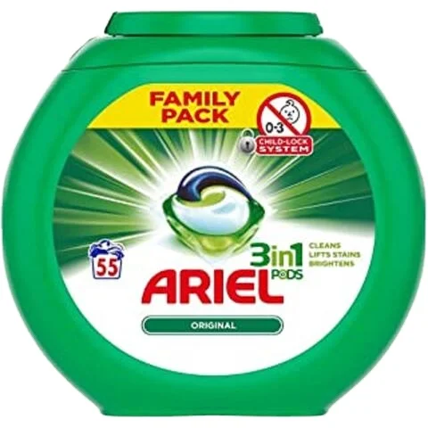 USA Buy Ariel 3-in-1 Pods, Washing Liquid Laundry Detergent Colour Tablets/ Capsules, 110 Washes (55 x 2)
