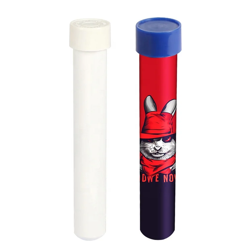 UKETA customized 1g king size tube pr roll edible gummy packaging aluminum cigar tube Child resistant tubes with screw lid