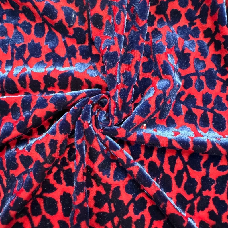 Wholesale sale burnout silk velvet fabric KS Durable Wrinkle Resistance Smooth Texture burnout velvet fabric for dress garment