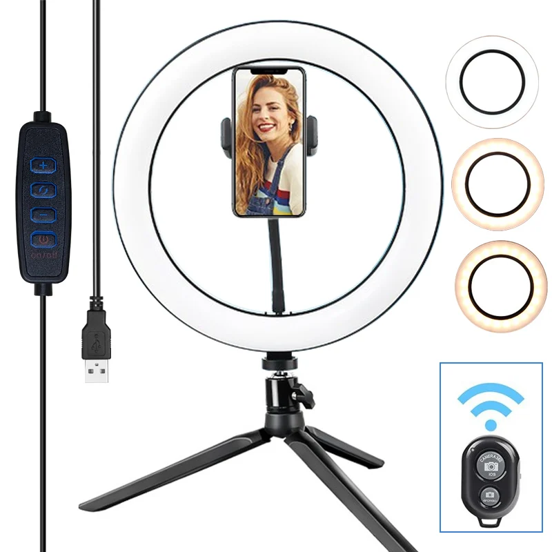 10-дюймовый ringlight aros de luz светодиодный Мобильный штатив для мобильного телефона с кольцевым