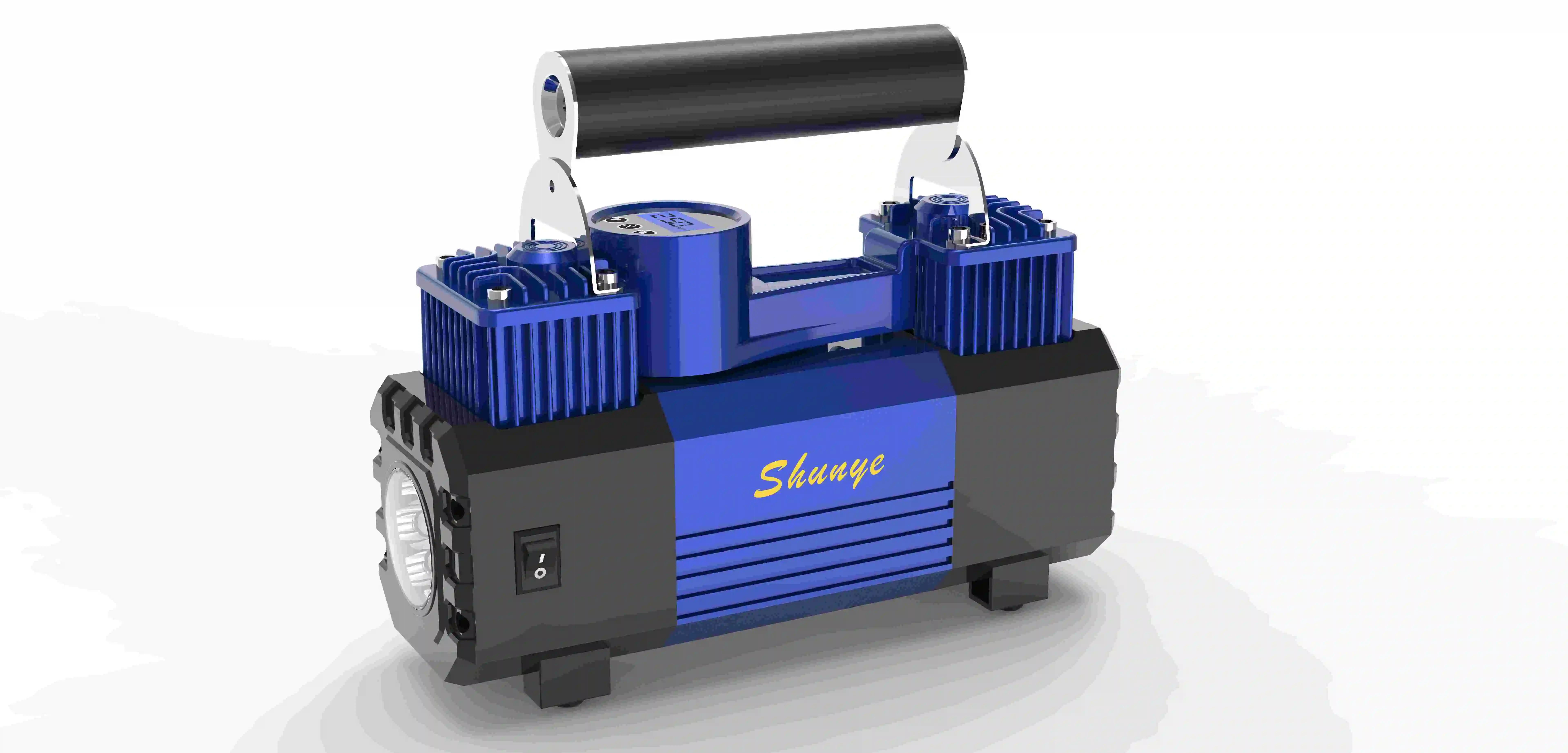 Double power car air compressor inflator with digital  for car boat air tens