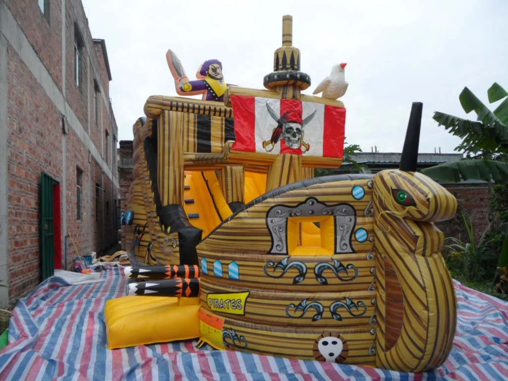 Corsair Theme Inflatable Castle Inflatable Bouncer With Dry Slide For Kids