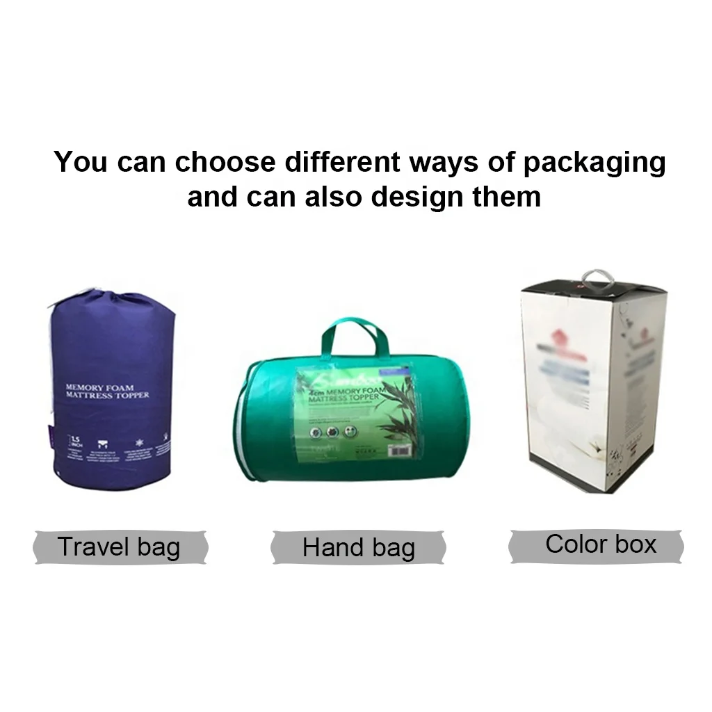 Luxury Foldable Queen King 2 to 5 Inch Egg Crate Bamboo Bed Pads Pressure Relief Cooling Gel Infused Memory Foam Mattress Topper