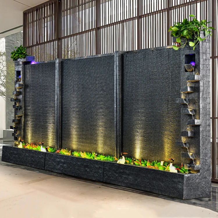 Water fountain curtain wall for hotel reception  hall decoration