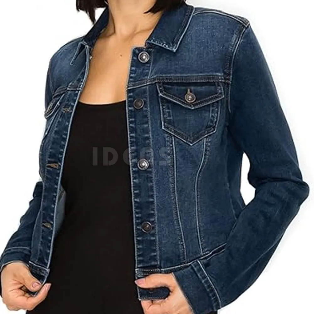 new arrival wholesale price denim women short plus size stand collar women denim jeans jackets