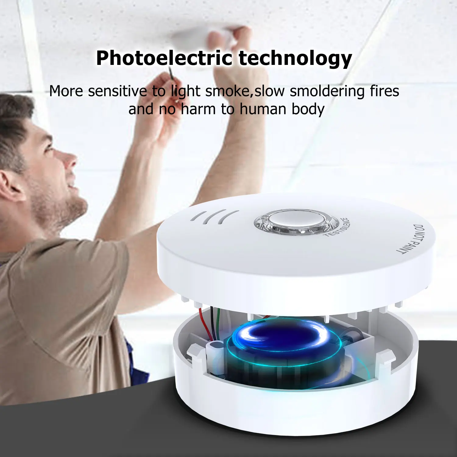 NF Manufacture UL NF VDS LPCB BOSEC ACTIVFIRE approved 10 Years Lithium Battery radio frequency fire alarm GS508