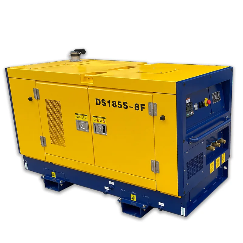 3.7m3 8bar 130CFM Stationary Screw Air Compressor Diesel Compressor by engine Perkins 404D-22