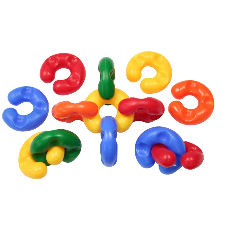 Soft C Rings, Interlocking Toys Building Blocks Construction Toys For Kids-60 Pieces