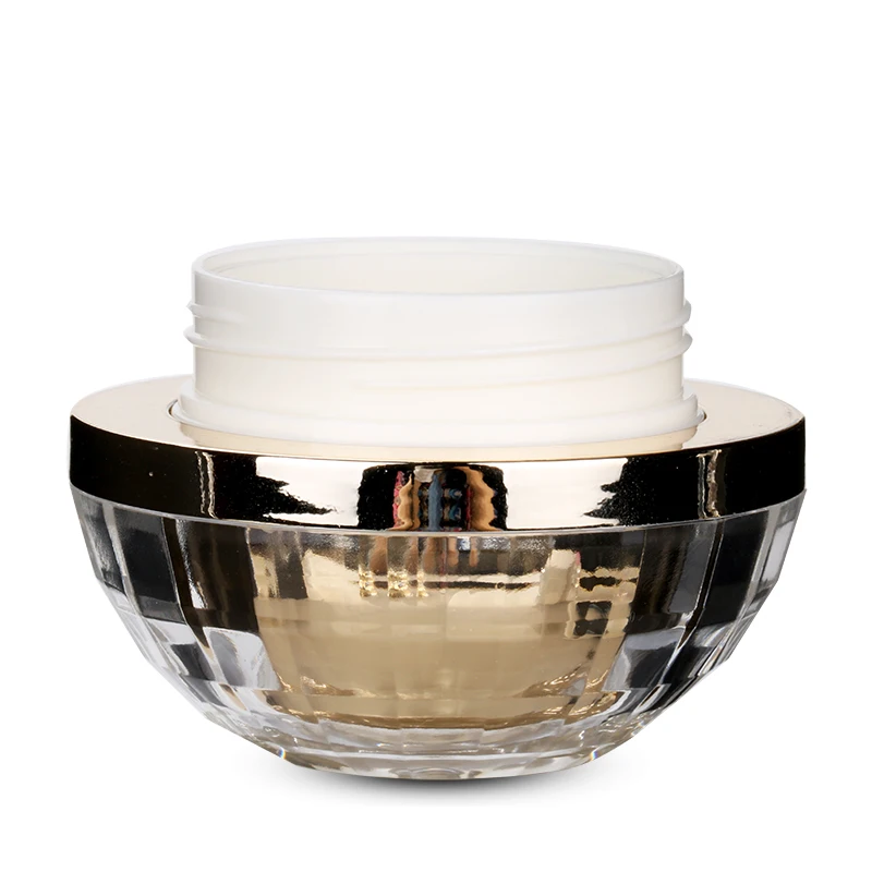 LANGRUN Global Fashion Uv Gel Container Acrylic Pot Cosmetic Jar Acrylic Plastic for Nail Gel Customized Gold 5ml 15ml 30ml 50ml