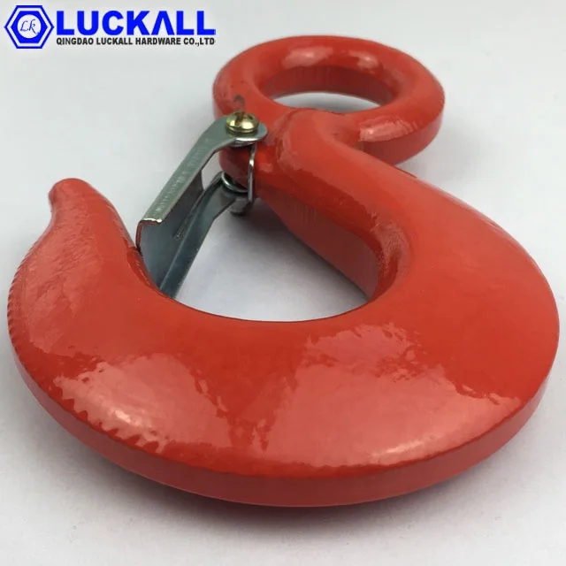 Alloy Steel 320 US Type Drop Forged Eye Type Hoist Hook With Latch With Ce Certificate