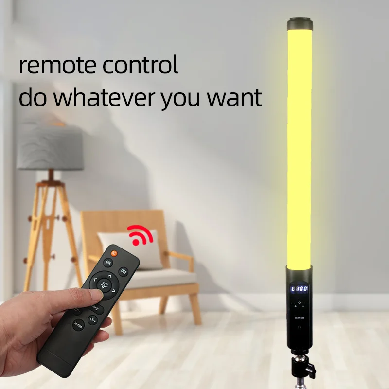 Led color RGB bar lamp photography stick adjustable warm ring fill light bar Chargeable With Remote Control Handheld Tube Light