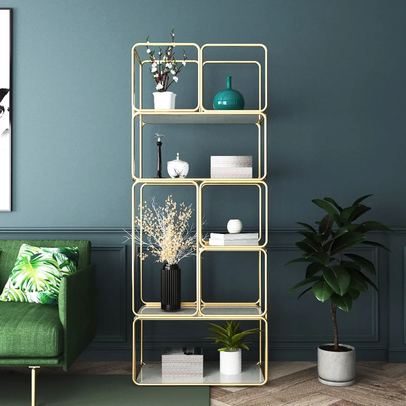 Living room shelf partition luxury Nordic bookshelf entrance floor storage storage rack modern bookshelf
