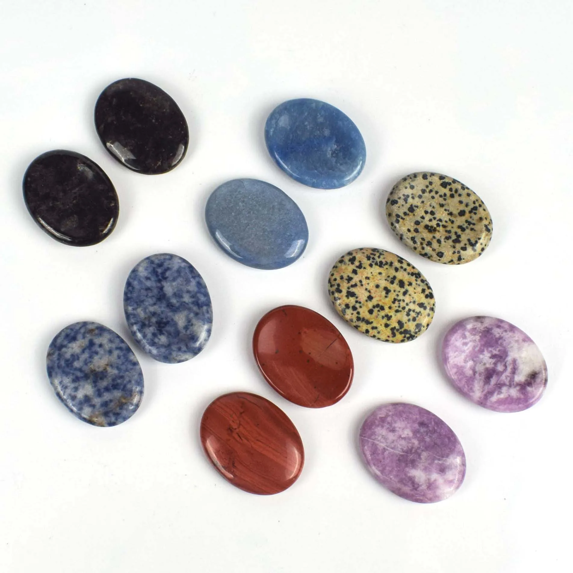 Natural Crystal Worry Stone Crystal Thumb Massage Palm Stone Polished For Health
