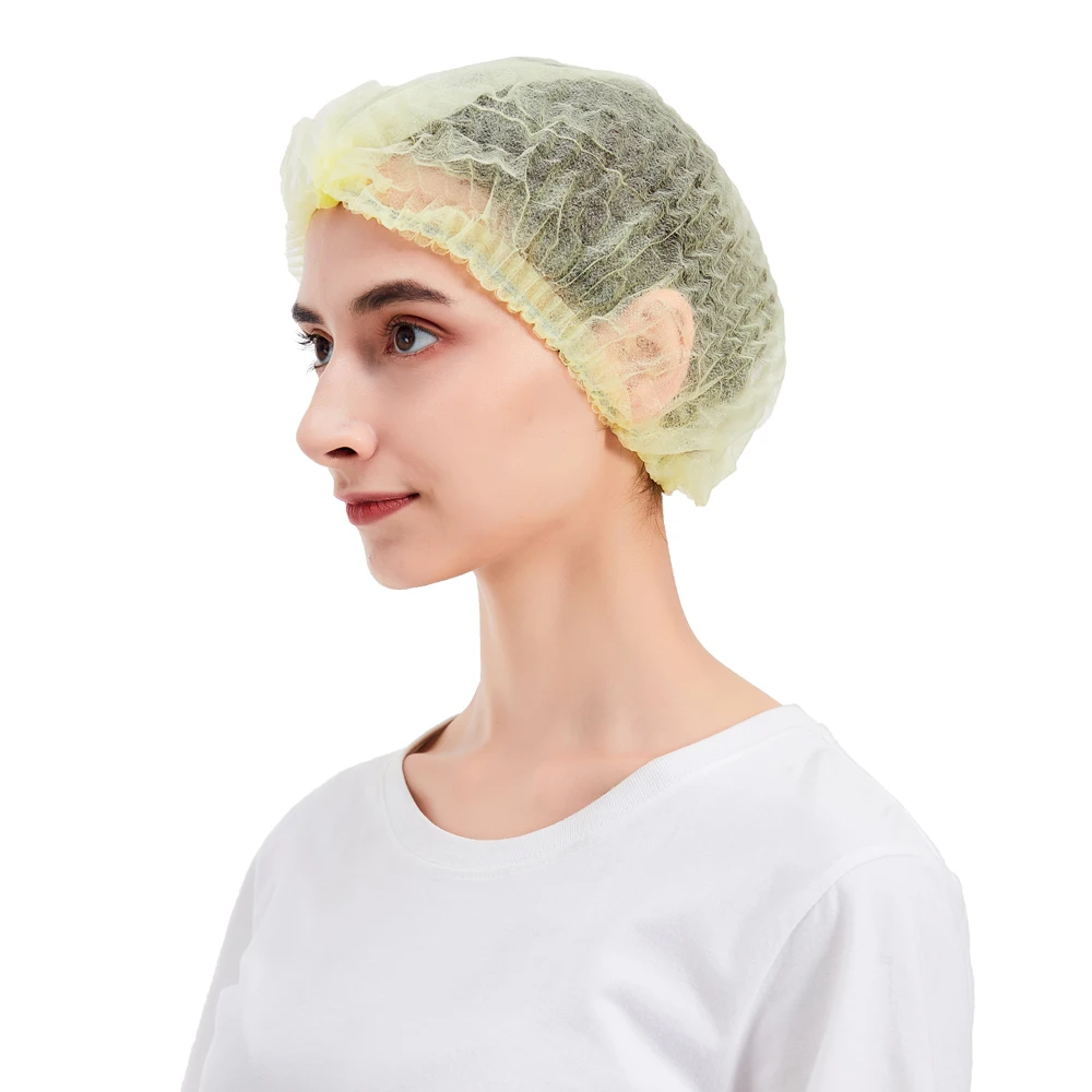 OEM Non-woven Disposable Dust Strip Cap Round Head cover / Hair Net Mob Caps