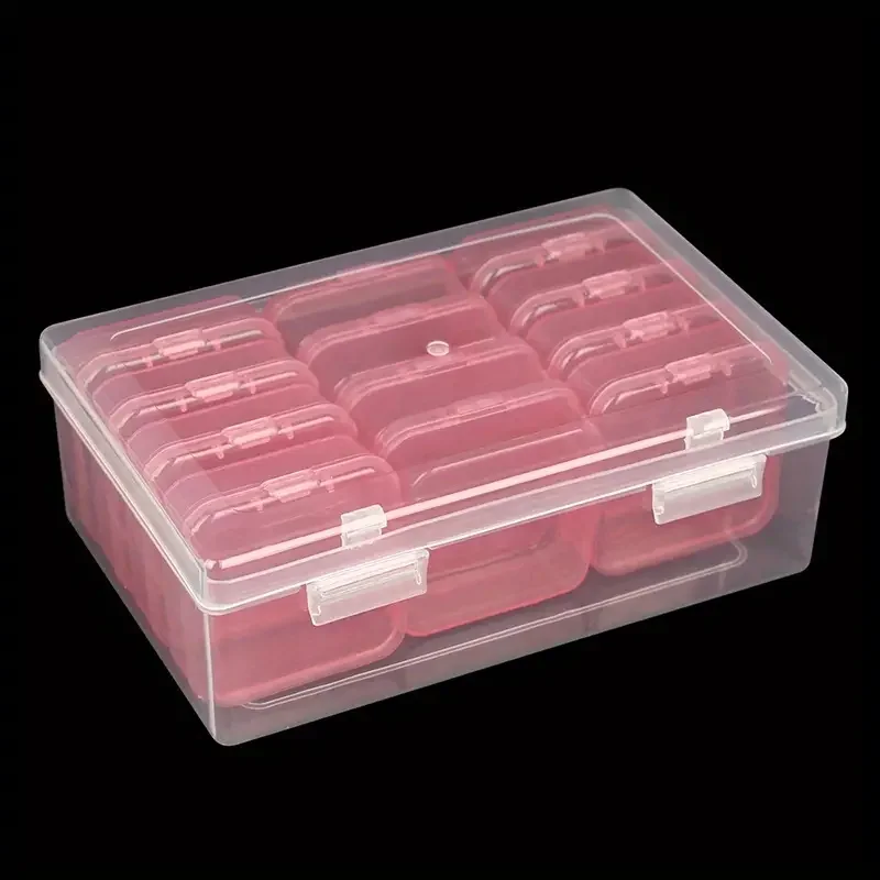 2025 New 12 Grid Plastic Storage Box Colorful Diamond Painting Tool Organizer Beads Wax Grains Jewelry Cleaning Sundry Storage