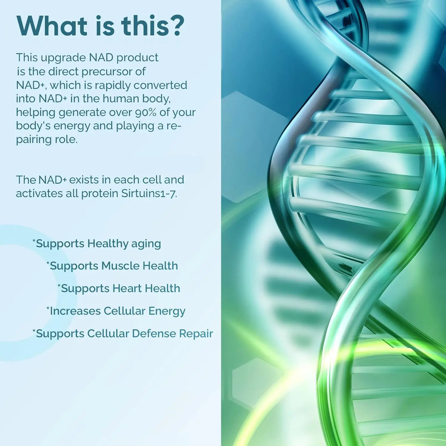 NAD+ Supplement 14,300mg With Nicotinamide Riboside NR, Trans Resveratrol, Quercetin - Support Cellular Energy, Longevity