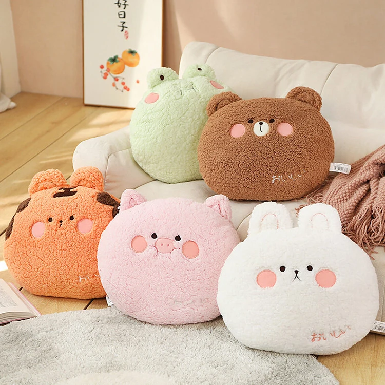 42cm Kawaii Animal Frog Tiger Pig Plush Toys Cartoon Stuffed Soft Pillow Back Sofa Cushion
