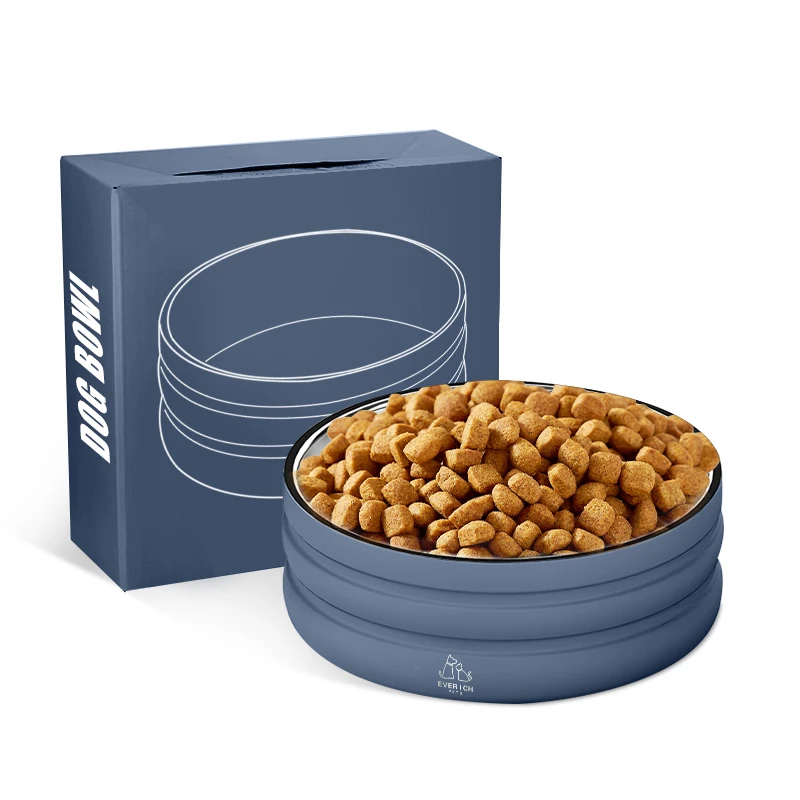 2024 Latest Design Curved Shape Dog Bowl Feeder Double Wall 304 Stainless Steel Pet Bowl Customized Printing Acceptable