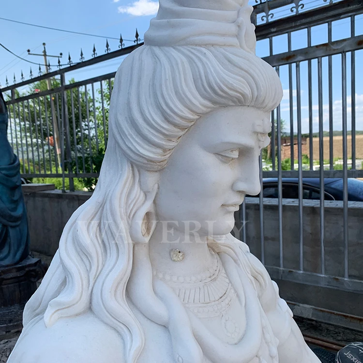Garden High Quality Indian Lord White Marble Large Stone Carving Statue Meditating Shiva Sculpture Marble Statue Of Shiva